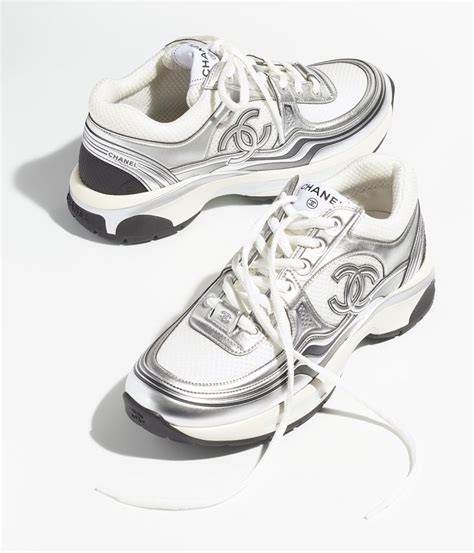 chanel low top sneakers womens|chanel sneakers white and silver.